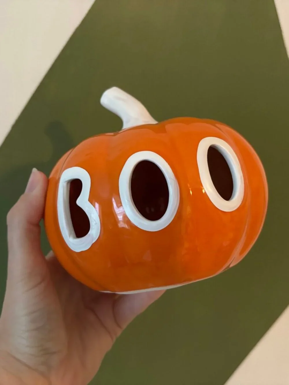 NWOT! Target Ceramic Light Up 'Boo' & Bat Pumpkins (SET OF 2!)